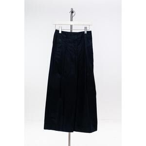 Celine Black Cotton Pleated Wide Leg Trousers